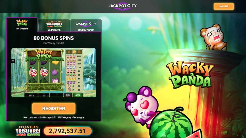 Jackpot City Casino $1 Deposit Screenshot